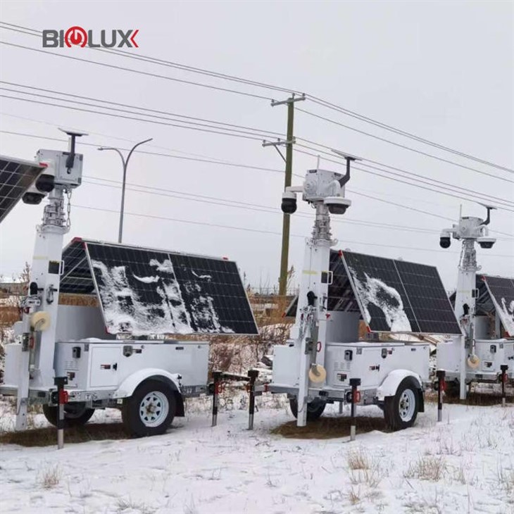 AI Camera Mobile CCTV Tower Trailer factory