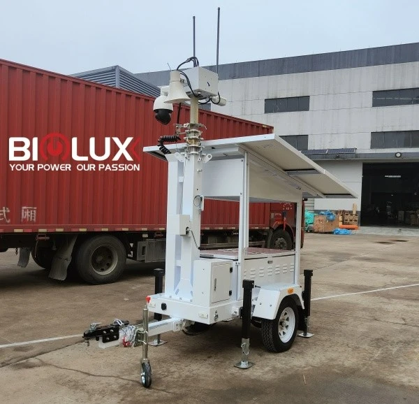 Tháp năng lượng mặt trời di động có camera quan sát được giám sát