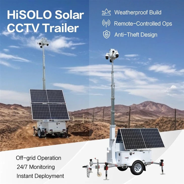 Off-grid Solar Surveillance Trailer Security Tower Off-grid Solar Surveillance Trailer Security Tower